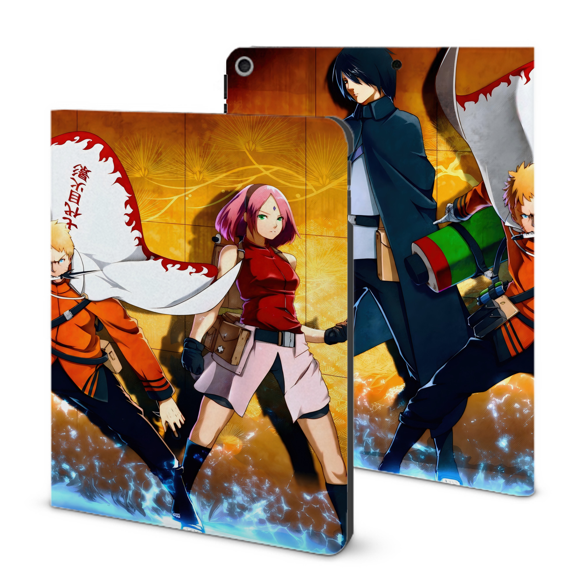 （画像用） NARUTO -ナルト- NARUTO -ナルト- 疾風伝 IPad ケース ブック型 PUレザー TPU 耐衝撃 軽量 薄型 ペン収納なし 全面保護 IPad 各モデル対応